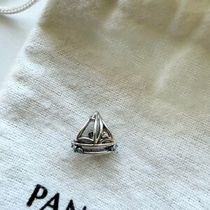 Pandora Sailboat Charm with Blue Accents
